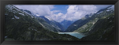 Framed High angle view of a lake surrounded by mountains, Grimsel Pass, Switzerland Print