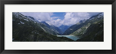 Framed High angle view of a lake surrounded by mountains, Grimsel Pass, Switzerland Print