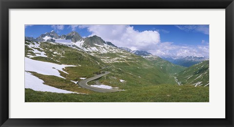 Framed High angle view of a road passing through mountains, Grimsel Pass, Switzerland Print