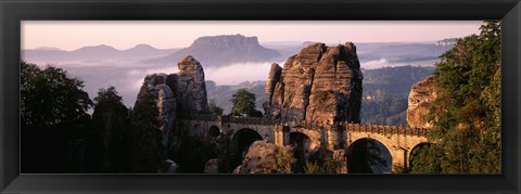 Framed Bastei, Saxonian Switzerland National Park, Germany Print