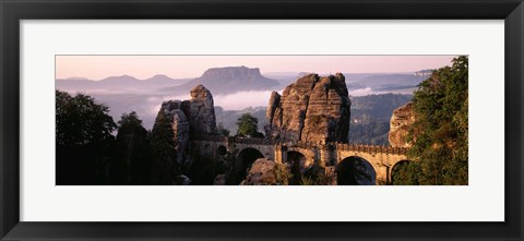 Framed Bastei, Saxonian Switzerland National Park, Germany Print