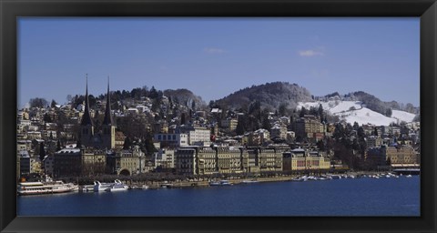 Framed High angle view of a city, Lucerne, Switzerland Print