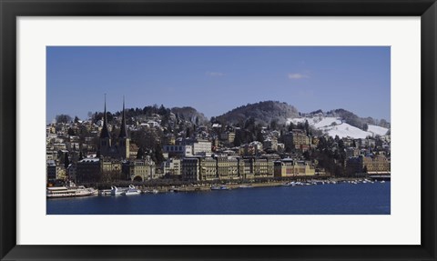 Framed High angle view of a city, Lucerne, Switzerland Print