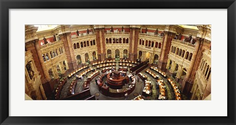 Framed High angle view of a library reading room, Library of Congress, Washington DC, USA Print