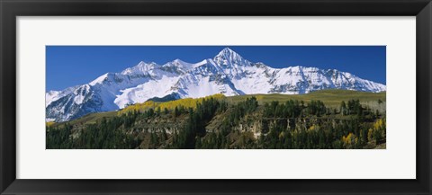 Framed Snowcapped mountains on a landscape, Wilson Peak in autum, San Juan Mountains, near Telluride, Colorado Print