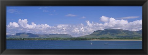 Framed High angle view of a sailboat, Donegal Bay, Republic of Ireland Print