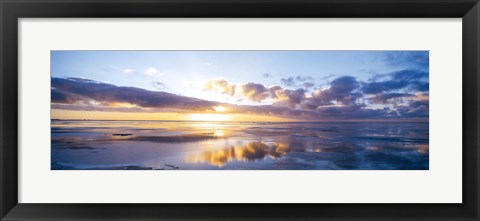 Framed Sunrise On Beach, North Sea, Germany Print