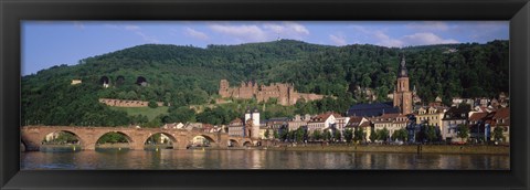 Framed Germany, Heidelberg, Neckar River Print