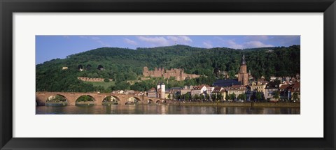 Framed Germany, Heidelberg, Neckar River Print