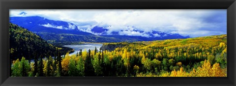 Framed Panoramic View Of A Landscape, Yukon River, Alaska, USA, Print