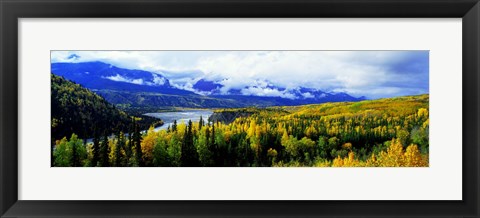 Framed Panoramic View Of A Landscape, Yukon River, Alaska, USA, Print