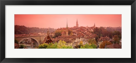 Framed Dusk Bern Switzerland Print