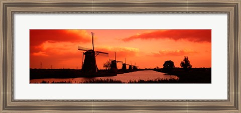 Framed Windmills Holland Netherlands Print