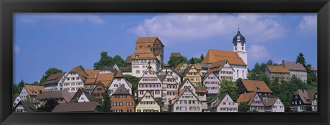 Framed Buildings on a hill, Altensteig, Black Forest, Germany Print