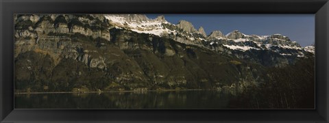 Framed Lake on mountainside, Lake Walensee, Zurich, Canton Of Zurich, Switzerland Print