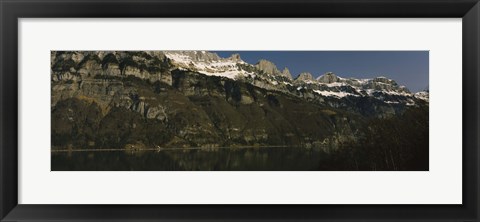 Framed Lake on mountainside, Lake Walensee, Zurich, Canton Of Zurich, Switzerland Print