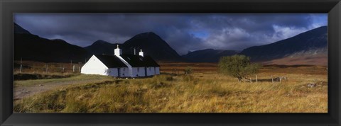 Framed Highlands Cottage, Glencoe, Scotland, United Kingdom Print