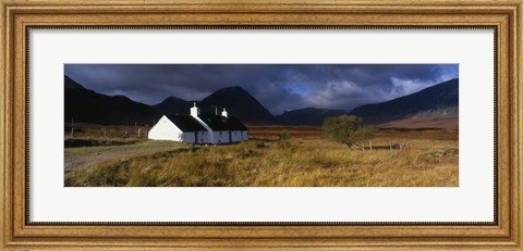 Framed Highlands Cottage, Glencoe, Scotland, United Kingdom Print