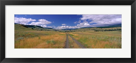 Framed Cattle Ranch Road near Merritt British Columbia Canada Print