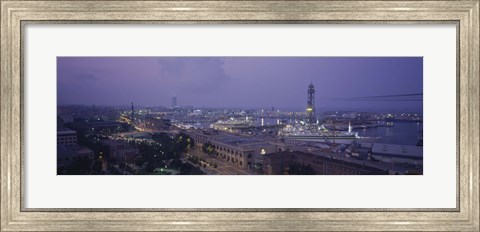 Framed Barcelona, Spain at Dusk Print