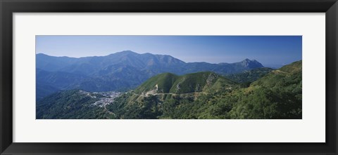 Framed High angle view of mountains, Benarraba, Gibraltar, Andalusia, Spain Print