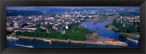 Framed Rhine River Mosel River Koblenz Germany Print