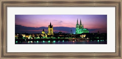 Framed Cityscape At Dusk, Cologne, Germany Print