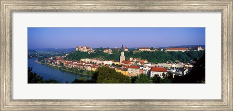 Framed Skyline Salzach River Burghausen Bavaria Germany Print
