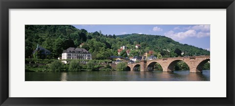 Framed Neckar River, Heidelberg, Baden-Wurttemberg, Germany Print