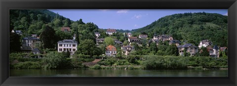 Framed Houses on a hillside, Neckar River, Heidelberg, Baden-Wurttemberg, Germany Print