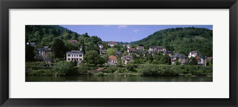 Framed Houses on a hillside, Neckar River, Heidelberg, Baden-Wurttemberg, Germany Print