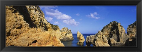 Framed Rock formations, Algarve, Portugal Print