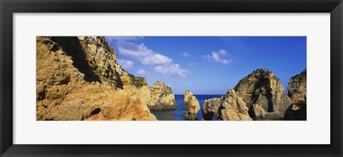 Framed Rock formations, Algarve, Portugal Print