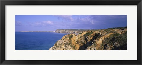 Framed Rock formations at a seaside, Algarve, Lagos, Portugal Print