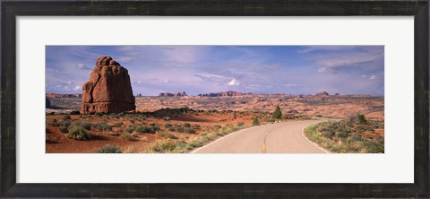 Framed Road Courthouse Towers Arches National Park Moab UT USA Print