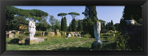 Framed Ruins of statues in a garden, Ostia Antica, Rome, Italy Print