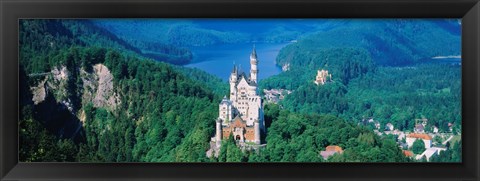 Framed High angle view of a castle, Neuschwanstein Castle, Bavaria, Germany Print