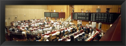 Framed Computerized trading floor at Frankfort, Germany Print