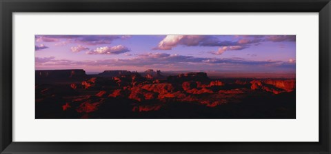 Framed Rock formations on a landscape, Monument Valley Tribal Park, Monument Valley, San Juan County, Arizona, USA Print