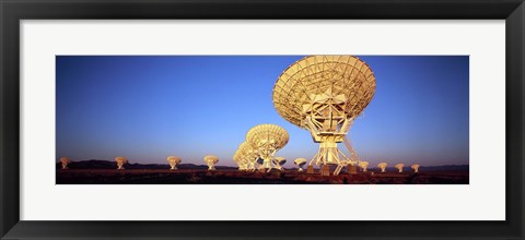 Framed Radio Telescopes in a field, Very Large Array, National Radio Astronomy Observatory, Magdalena, New Mexico, USA Print