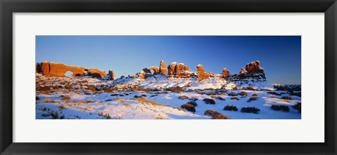 Framed Rock formations on a landscape, Arches National Park, Utah, USA Print