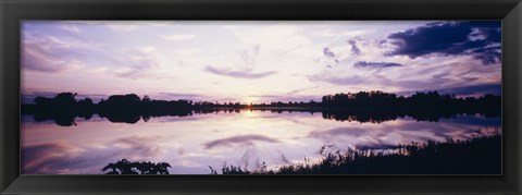 Framed Reflection of clouds in a lake, Illinois, USA Print