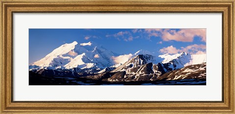 Framed Mountain covered with snow, Alaska Range, Denali National Park, Alaska, USA Print