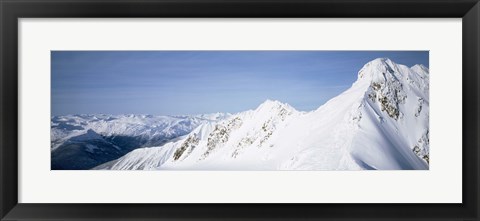 Framed Mountains covered with snow, Cariboo Mountains, British Columbia, Canada Print