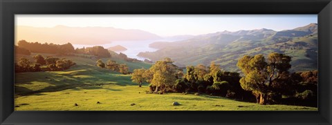 Framed Akaroa Harbor Canterbury New Zealand Print