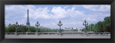 Framed Cloud Over The Eiffel Tower, Pont Alexandre III, Paris, France Print