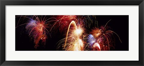 Framed Fireworks Display, Banff, Alberta, Canada Print