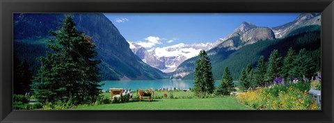 Framed Shore of Lake Louise, Banff National Park, Alberta, Canada Print