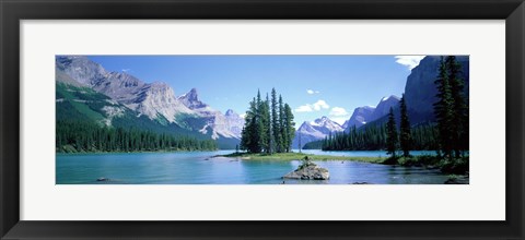 Framed Maligne Lake Near Jasper, Alberta, Canada Print