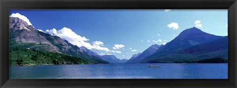 Framed Canoeing Waterton Lake Waterton Glacier National Peace Park Alberta Canada Print